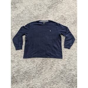 Polo Ralph Lauren Sleepwear Shirt Waffle Knit Thermal Men’s 2XL Long Sleeve Blue